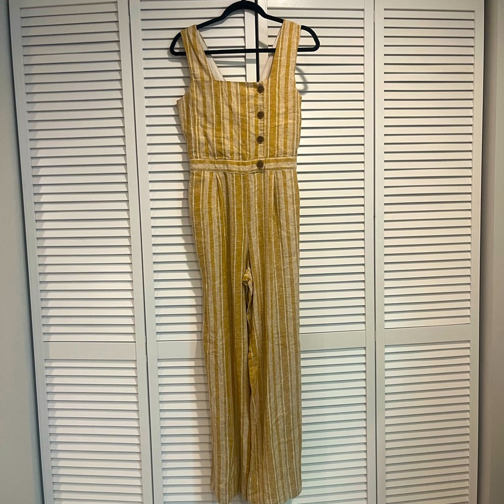 Mustard Yellow Striped Jumpsuit